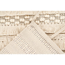 Handgemaakt rond wollen vloerkleed in Boho-stijl (Natural, Ø 160 cm)