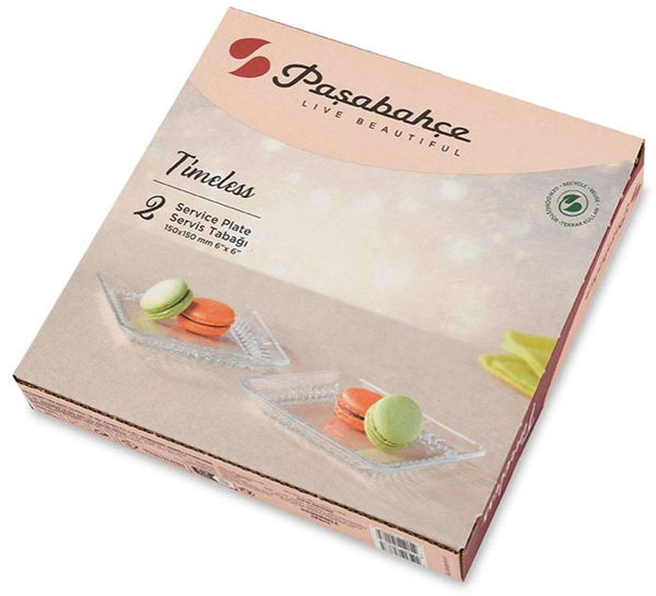 Pasabahce Timeless Dessertborden – Vierkant (2 stuks) – detailfoto 2