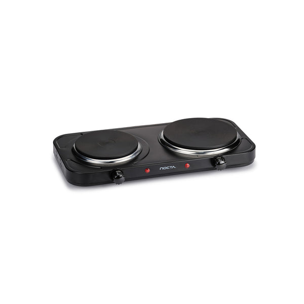 NOCTA Dubbele Elektrische Kookplaat – 2500W – Ø15,5 cm & Ø18,5 cm – Zwart – Met Antislip Voetjes