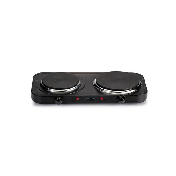 NOCTA Dubbele Elektrische Kookplaat – 2500W – Ø15,5 cm & Ø18,5 cm – Zwart – Met Antislip Voetjes