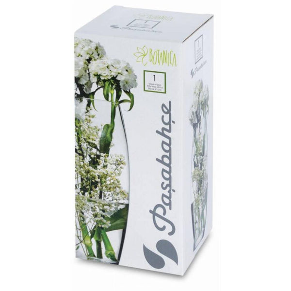 Pasabahce Botanica Glazen Vaas – 26 cm Hoog – Stijlvolle Bloemenvaas van Helder Glas