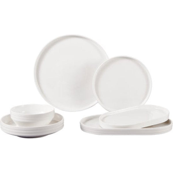 NISA Dinnerset Laagjes Wit – 27-Delige Serviesset voor 6 Personen – detailfoto 2