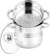 RVS Stoompan – 6 Liter met Glazen Deksel
