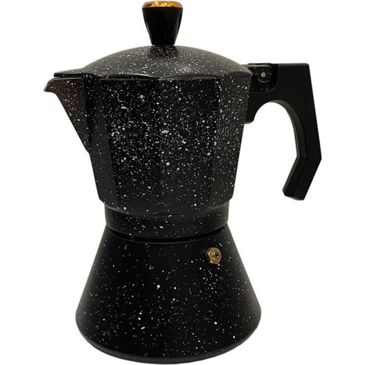 Zwarte Espressomaker / Percolator – 12 Cups, Geschikt voor Alle Warmtebronnen