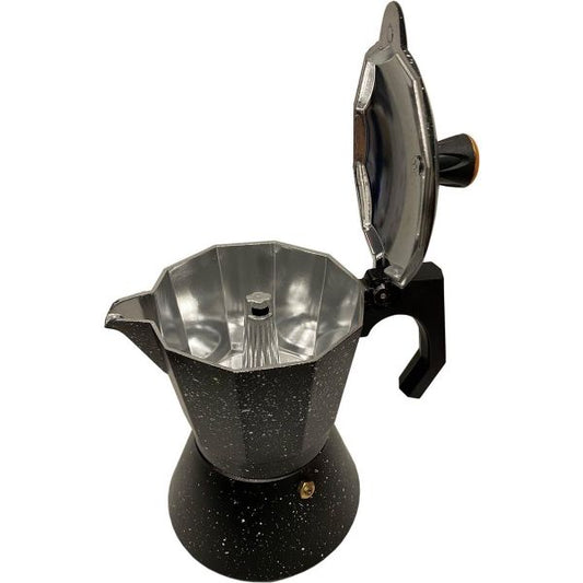Zwarte Espressomaker / Percolator – 12 Cups, Geschikt voor Alle Warmtebronnen