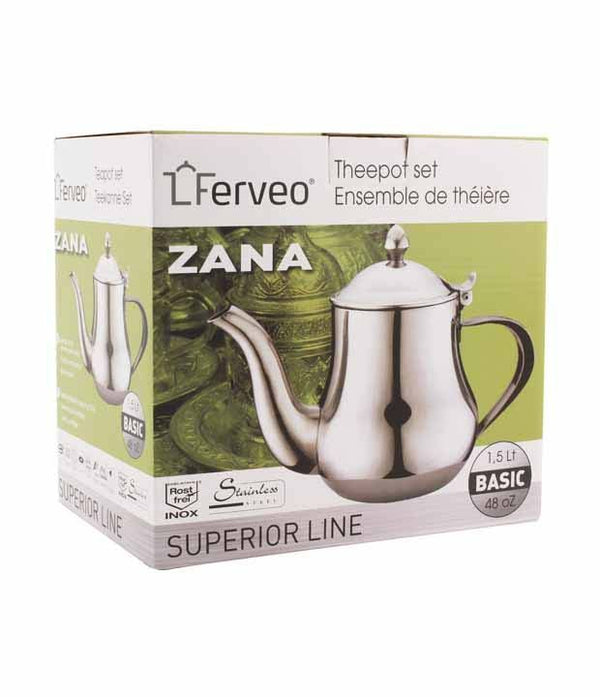 Ferveo Zana Marokkaanse Theepot – 1,5 liter – RVS – Geschikt voor inductie