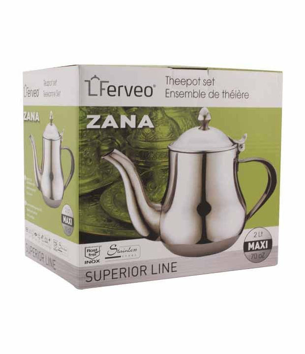 Ferveo Zana Marokkaanse Theepot – 2,0 liter – RVS – Geschikt voor inductie
