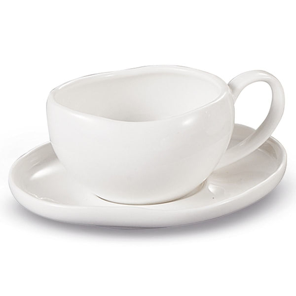 Bricard Barles Koffiekopjes met Schotels – 12-delige Set 6 Personen Wit 225 ml