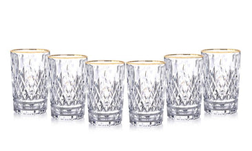 Bricard Girona Marokkaanse Theeglazen – 6-delige Set Kristal Motief met Gouden Rand 170 ml