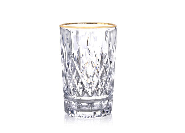 Bricard Girona Marokkaanse Theeglazen – 6-delige Set Kristal Motief met Gouden Rand 170 ml