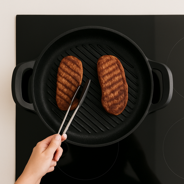 Ferveo Yada Grillpan 28 cm – Zwart – PFOS-vrij – Geschikt voor Inductie