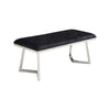 Zitbankje Bari – Zwart Stof – 110x50x47 cm – Zilveren Frame – Luxe Designbank