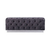 Luxury Zitbankje Calabria – Grijs Stof – 120x42x45 cm – Zilveren Onderstel – Luxe Designbank