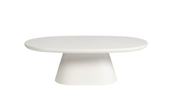 Salontafel TAVIRA Wit – Trendy Betonlook in Ovaal Design