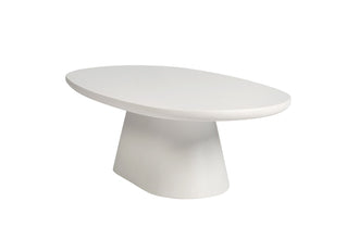 Salontafel TAVIRA Wit – Trendy Betonlook in Ovaal Design