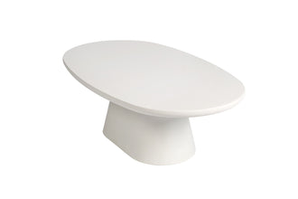 Salontafel TAVIRA Wit – Trendy Betonlook in Ovaal Design