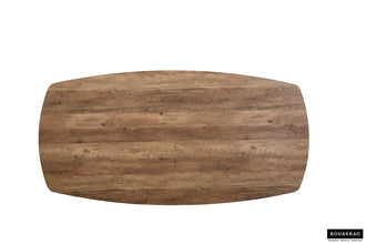 Eettafel Aziz 200x100 cm – Deens Ovaal Mango Decor – Metalen Poten & MDF Blad