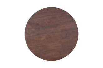 Tafel Tommy 130 cm Rond – Massief Mango Hout Bruin met Stabiel Onderstel