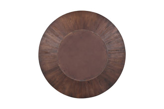 Tafel Tommy 130 cm Rond – Massief Mango Hout Bruin met Stabiel Onderstel