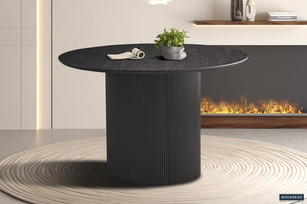 Tafel Lagos 120 cm Rond – Decor Donkerbruin met Luxe MDF-Structuur