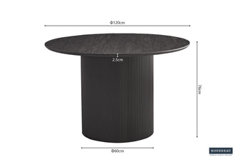 Tafel Lagos 120 cm Rond – Decor Donkerbruin met Luxe MDF-Structuur