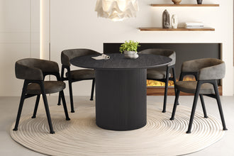 Tafel Lagos 120 cm Rond – Decor Donkerbruin met Luxe MDF-Structuur