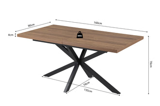 Uitschuifbare Eettafel Kos 160–200 x 90 cm – Donkerbruin MDF met 3D-Finish en Mat Design