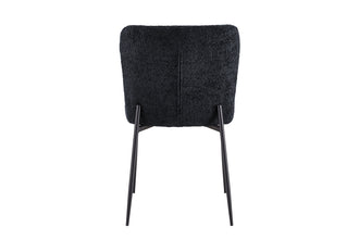 etkamerstoel Lisa Bouclé Donkergrijs – Moderne Comfortabele Stoel met Zwarte Poten