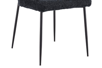 etkamerstoel Lisa Bouclé Donkergrijs – Moderne Comfortabele Stoel met Zwarte Poten