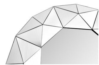 Vulcanus Wandspiegel – Rond 70 cm Zilver – Luxe Gefacet Mirror in Kristaldesign