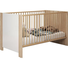 Complete babykamer set Pia – 3-delige babykamer met bed 70x140 cm, commode en kledingkast – Sonoma eiken en Mat Chêne decor