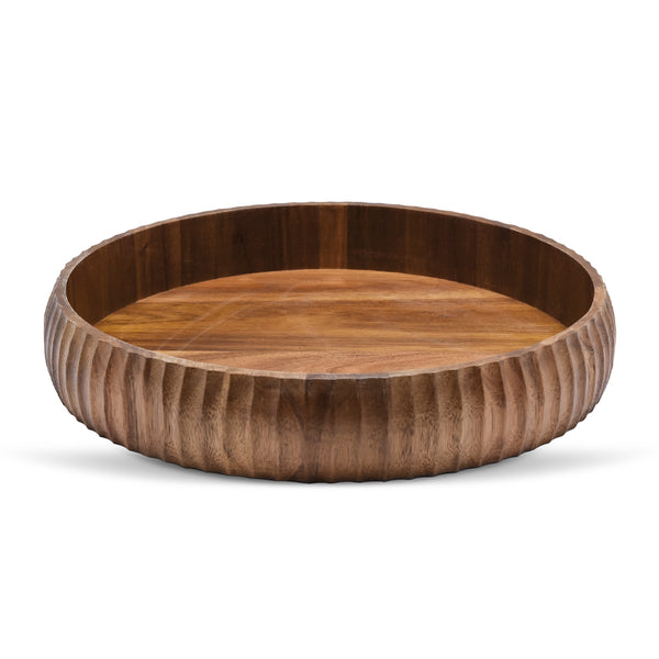 Acaciahouten dienblad Ø30x5 cm rond houten serveerblad uit de Acora collectie