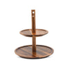 Acaciahouten etagère 2 lagen Ø25x27 cm houten serveer etagère uit de Acora collectie