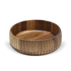 Acaciahouten kom Ø19x6 cm ronde houten serveerkom met ribbelstructuur uit de Acora collectie