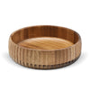 Acaciahouten kom Ø22x6 cm ronde houten serveerkom met ribbelstructuur uit de Acora collectie
