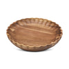 Acaciahouten schaal Ø25x4 cm ronde houten serveerschaal met golfrand uit de Acora collectie