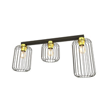 ARKA Plafondlamp 3-lichts | Zwart met gouden accenten