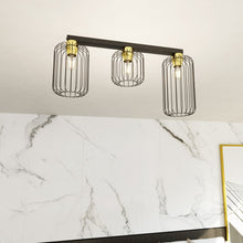 ARKA Plafondlamp 3-lichts | Zwart met gouden accenten