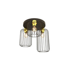 ARKA rond - Plafondlamp 3-lichts zwart/goud