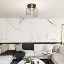 ARKA rond - Plafondlamp 3-lichts zwart/goud