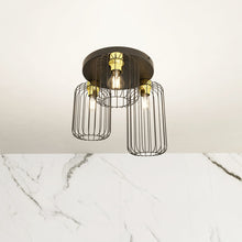 ARKA rond - Plafondlamp 3-lichts zwart/goud