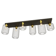 ARKA plafondlamp - 6-lichts | Lang zwart/goud