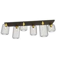 ARKA plafondlamp - 6-lichts | Lang zwart/goud