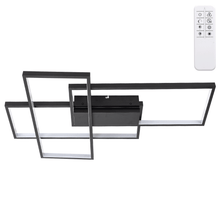 LED Geometrische Plafondlamp 38W Zwart – Dimbaar CCT 2700K-6500K met Afstandsbediening – Vierkant Design, 4400lm
