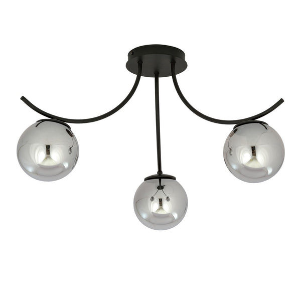 Plafondlamp BOSTON – 3 Bollen Zwart/Grijs