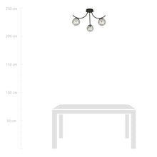 Plafondlamp BOSTON – 3 Bollen Zwart/Grijs