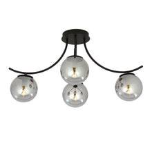 Plafondlamp BOSTON – 4 Bollen Zwart/Grijs