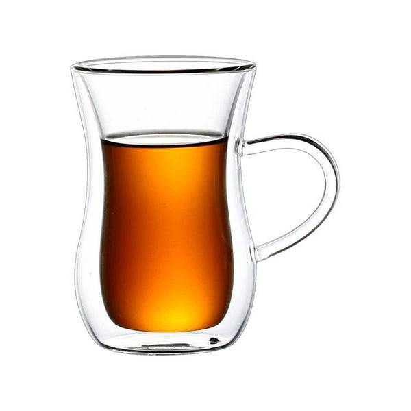 dubbelwandig theeglas met handvat 150 ml