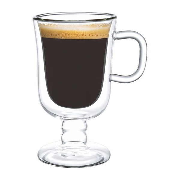 dubbelwandig latte glas 260 ml met handvat en voet