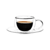 dubbelwandige espresso glazen set met schotel